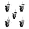 Service Caster 3 Inch Hooded Neoprene Rubber 5/16 Inch Threaded Stem Casters with Brakes, 5PK SCC-TS03S310-NPRB-BC-B-5161810-5 - alternate 1